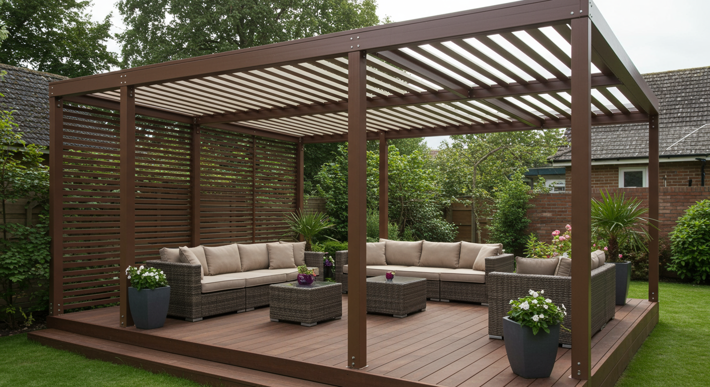 Luxurious Louvered-Roof Pergola Deck