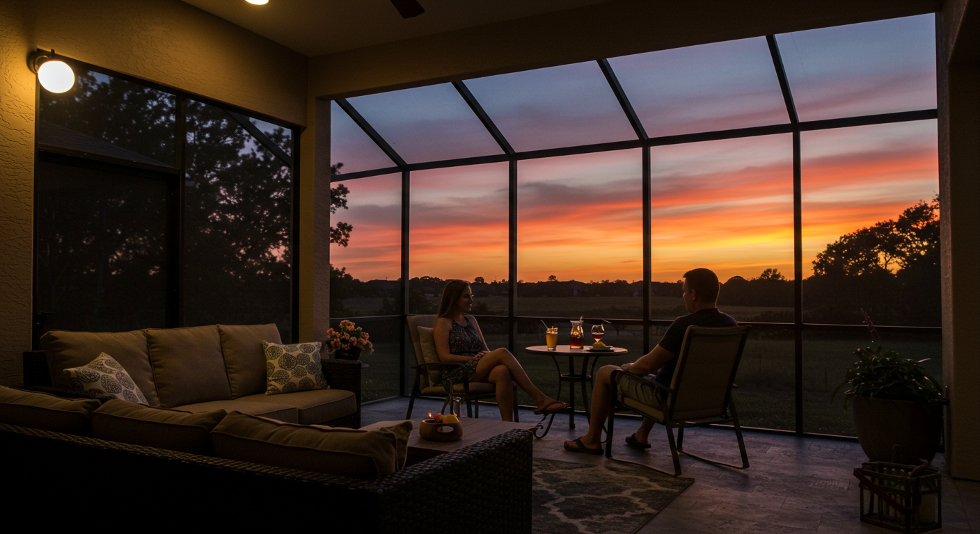 Stylish Screened-In Patio Design